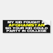 Mijn kind vocht in Afghanistan Bumpersticker (Voorkant)