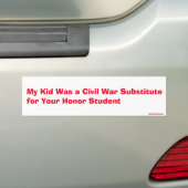 "Mijn kind was een vervanger van je eersteklas" Bumpersticker (Op auto)