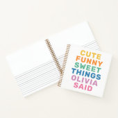 Mijn kind zei lieve dingen naam notebook met perso notitieboek (Binnen)