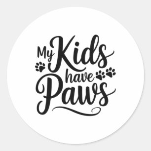 Mijn Kinder Pootjes hebben Grappige Hondenliefhebb Ronde Sticker