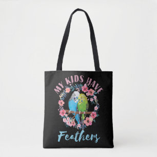 Mijn Kinder veren hebben Budgie Parrot Mom Tote Bag