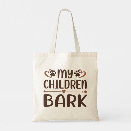 Mijn kinderen blaffen tote bag (Achterkant)