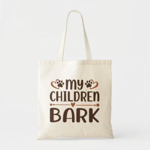 Mijn kinderen blaffen tote bag