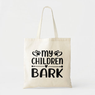 Mijn kinderen blaffen tote bag