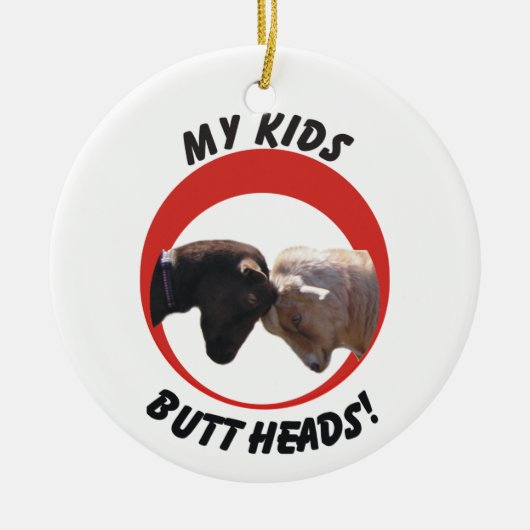 MIJN KINDEREN (GOAT), MAAR KOPEN CHRISTMAS ORNAMEN KERAMISCH ORNAMENT (Voorkant)