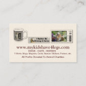 Mijn Kinderen hebben 4 Legs Visitekaartje 2012 (Achterkant)