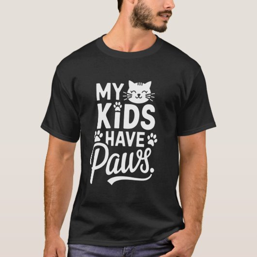 Mijn Kinderen Hebben Pootjes, Grappige Kat Moeder T-shirt (Voorkant)