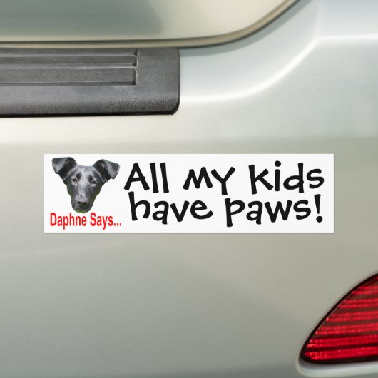 Mijn kinderen hebben poten bumpersticker (Op auto)