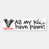 Mijn kinderen hebben poten bumpersticker (Voorkant)