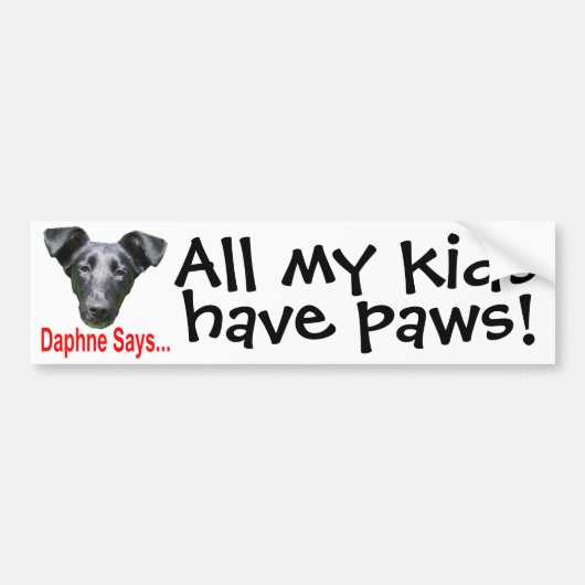 Mijn kinderen hebben poten bumpersticker (Voorkant)