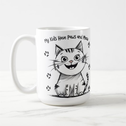 Mijn Kinderen hebben poten en miauw - Funny Cat Lo Koffiemok (Links)