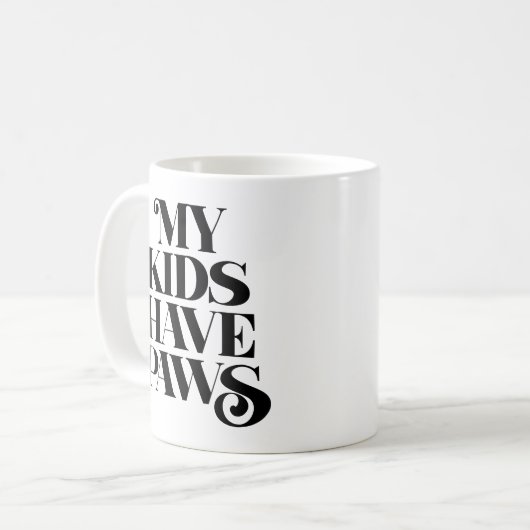 Mijn Kinderen hebben poten. Koffiemok (Voorkant links)