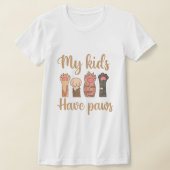Mijn Kinderen hebben poten - Schattigee kattenpoot T-shirt (Laagn)