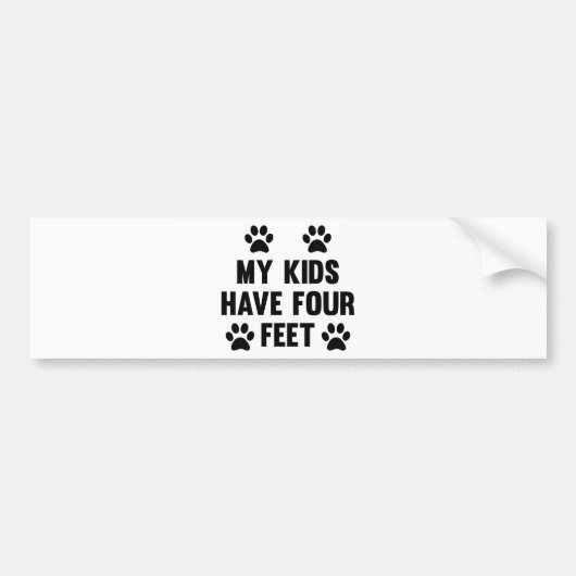 Mijn Kinderen hebben vier Feet Bumpersticker (Voorkant)