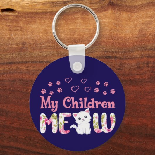 Mijn kinderen miauwen Sleutelhanger (Achterkant)