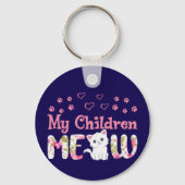 Mijn kinderen miauwen Sleutelhanger (Achterkant)
