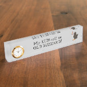 Mijn kinderen noemen me het oude bureau bord naambordje (Zijkant)