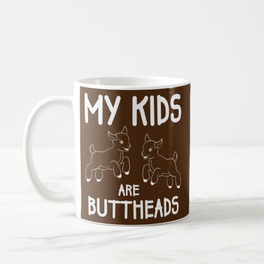 Mijn Kinderen zijn Buttheads Goat Mam Farmer Funny Koffiemok (Links)