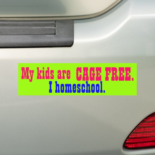 Mijn kinderen zijn CAGE FREE. Bumpersticker (Op auto)