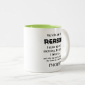 Mijn Kinderen zijn de reden waarom ik het brein (L Tweekleurige Koffiemok (Voorkant rechts)