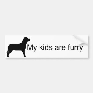 Mijn Kinderen zijn Furry (Dog Silhouette) Bumperst Bumpersticker