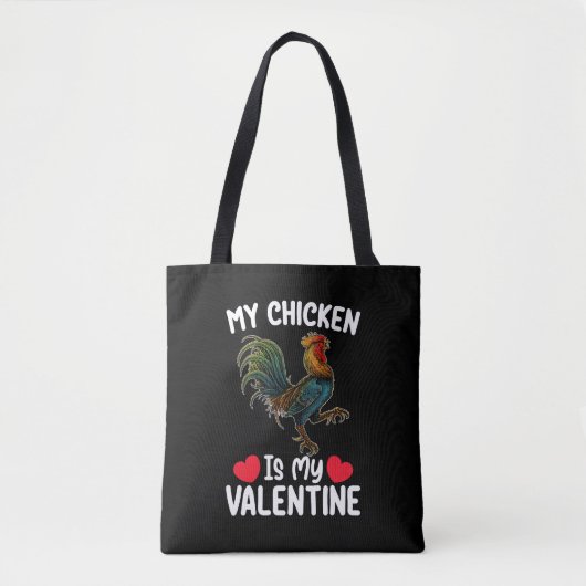 Mijn kip is mijn valentijnsdag grappige boeren tote bag (Voorkant)