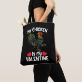 Mijn kip is mijn valentijnsdag grappige boeren tote bag (Dichtbij)