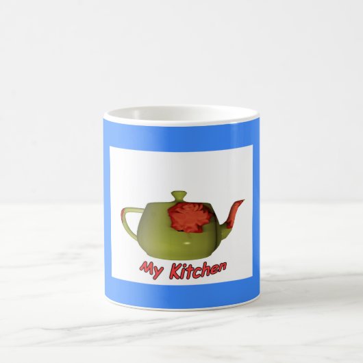 MIJN KITCHEN TEAPOT OP BLAUW KOFFIEMOK (Center)