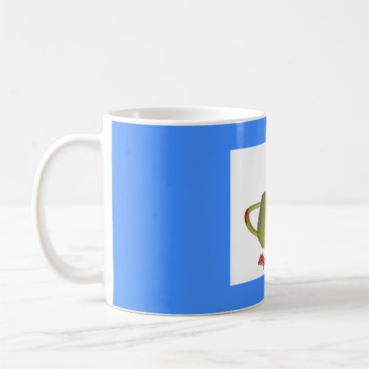 MIJN KITCHEN TEAPOT OP BLAUW KOFFIEMOK (Links)