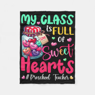 Mijn klas is vol met schatjes peuters juf Valentij Fleece Deken