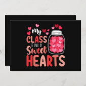 Mijn klas zit boordevol zoete harten met Valentijn Kaart (Voorkant / Achterkant)