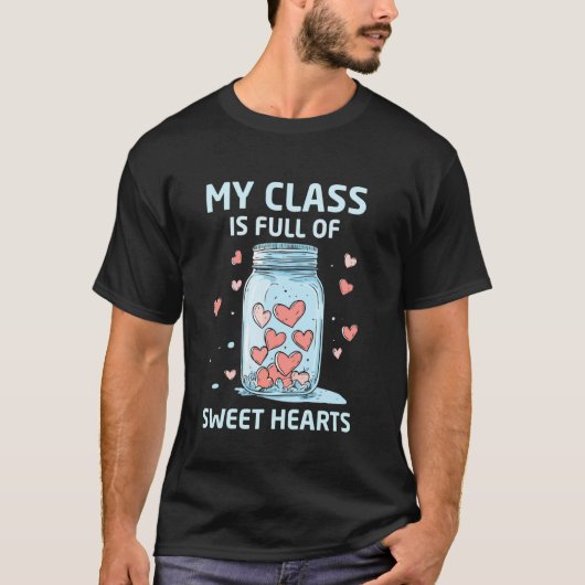Mijn klas zit vol lieve harten t-shirt (Voorkant)