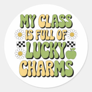 Mijn Klas Zit Vol Lucky Charms Patricks Juf Ronde Sticker