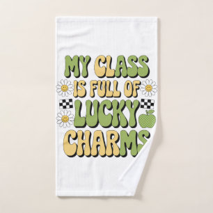 Mijn klas zit vol Lucky Charms Patricks leraar Handdoek
