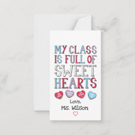 Mijn klas zit vol met lieverdjes leerling valentij notitiekaartje