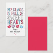 Mijn klas zit vol met schatjes Leerling Valentijns Notitiekaartje (Voorkant / Achterkant)