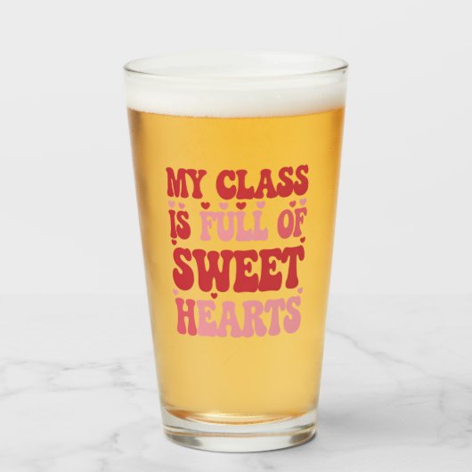 Mijn klas zit vol met schatjes Valentijnsdag  Glas (Voorkant gevuld)