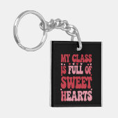 Mijn klas zit vol met schatjes Valentijnsdag Sleutelhanger (Voorkant Links)