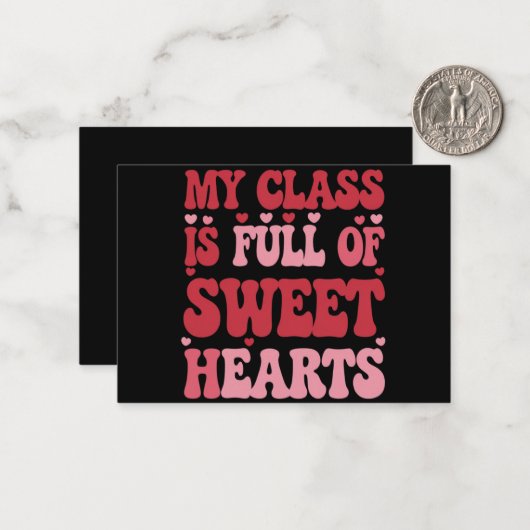 Mijn klas zit vol met Valentijnsdag Notitiekaartje (Voorkant / Achterkant in situ)