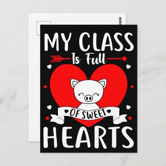 Mijn klas zit vol met zoete harten Valentijn Briefkaart (Voorkant / Achterkant)