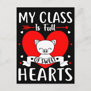 Mijn klas zit vol met zoete harten Valentijn Briefkaart