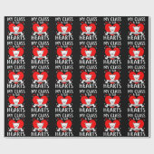 Mijn klas zit vol met zoete harten Valentijn Cadeaupapier (Vlak)