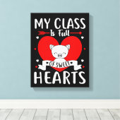 Mijn klas zit vol met zoete harten Valentijn Canvas Afdruk (Insitu (Houten vloer))