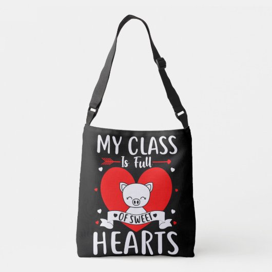 Mijn klas zit vol met zoete harten Valentijn Crossbody Tas (Achterkant)