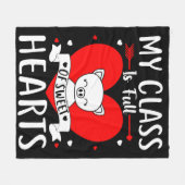 Mijn klas zit vol met zoete harten Valentijn Fleece Deken (Voorkant (Horizontaal))