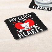 Mijn klas zit vol met zoete harten Valentijn Kartonnen Onderzetters (Gebogen)