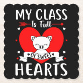 Mijn klas zit vol met zoete harten Valentijn Kartonnen Onderzetters (Voorkant)