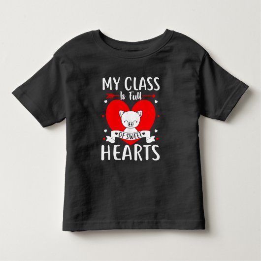 Mijn klas zit vol met zoete harten Valentijn Kinder Shirts (Voorkant)