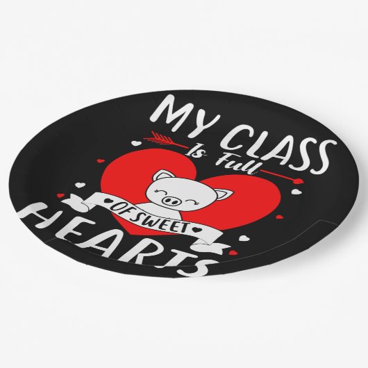 Mijn klas zit vol met zoete harten Valentijn Papieren Bordje (Gekanteld)