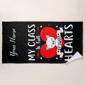 Mijn klas zit vol met zoete harten Valentijn Strandlaken (Voorkant)